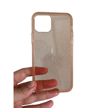 iPhone 11 Pro priehľadné zadné púzdro trblietavé ružové PREsmartfon.sk
