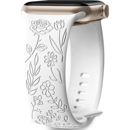 Apple Watch 41mm / 40mm / 39mm / 38mm silikónový remienok s rytinou ruží PREsmartfon.sk