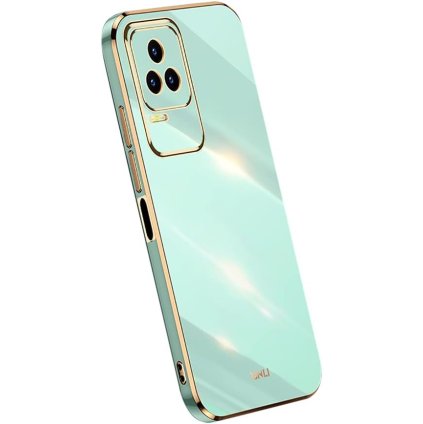 Xiaomi Poco F4 silikónové púzdro zelené so zlatým lemom PREsmartfon.sk