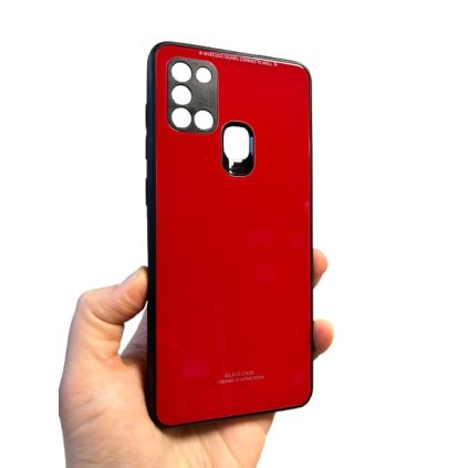 Samsung Galaxy A21s zadný kryt Glass červený kvalita B