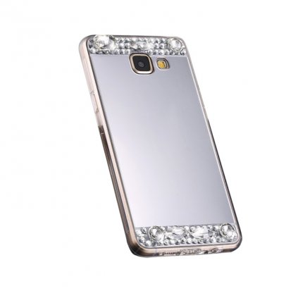 Samsung S7 silikonovy zrkadlovy kamienky kryt strieborny 1