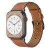 Kožený remienok pre Apple Watch 38 / 40 / 41 mm hnedý s bielou niťou PREsmartfon.sk