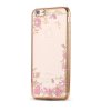damsky silikonovy obal flower zlato ruzovy iphone 6 6s Plus