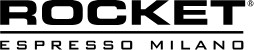Logo kávovarov Rocket Espresso, čierne písmo na bielom podklade