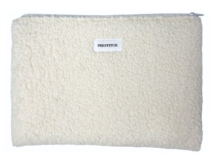 Plochá kosmetická taška Prestitch | Teddy (krémově bílá)