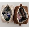 kosmetická taštička Prestitch teddy chlupatá béžová hnědá