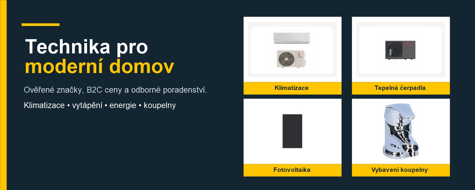 Klimatizace, tepelná čerpadla, fotovoltaika a vybavení koupelny