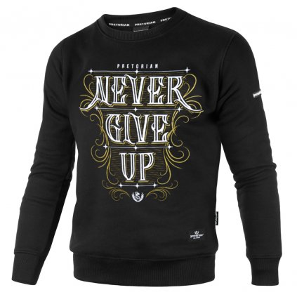 Černá mikina Pretorian "Never give up"