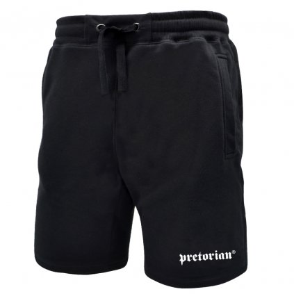 Černé bavlněné šortky Pretorian "Logo"
