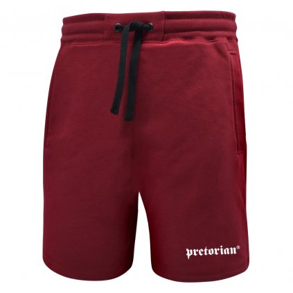 Bordó bavlněné šortky Pretorian "Logo"