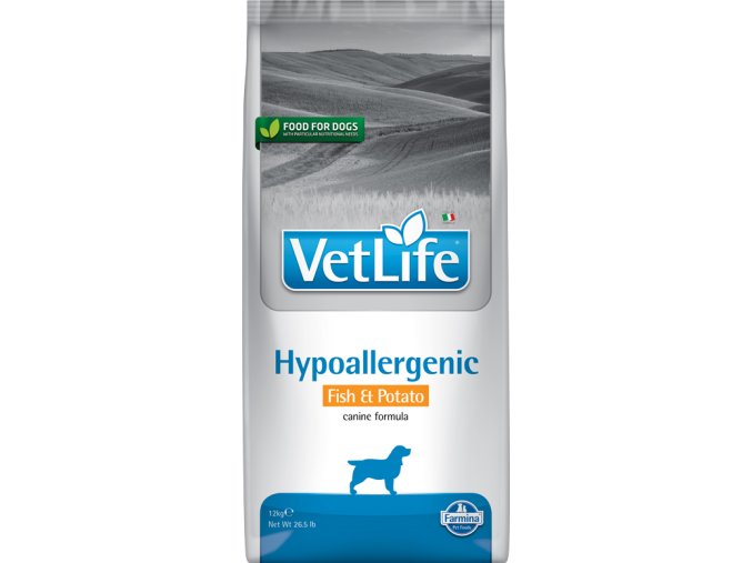 Farmina Vet Life canine 12kg HYPOALLERGENIC Fish & Potato [3D Front]@web