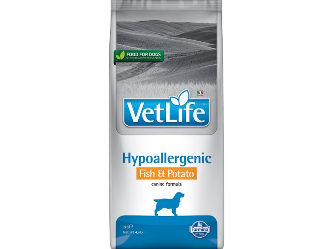 Farmina Vet Life canine 2kg HYPOALLERGENIC FISH & POTATAO [3D Front]@web