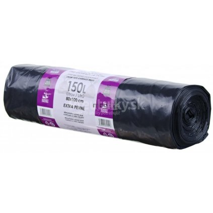 Vrece 150l 80x100cm extra pevné 10ks zaťahovacie čierne pre záhradu a dom NB