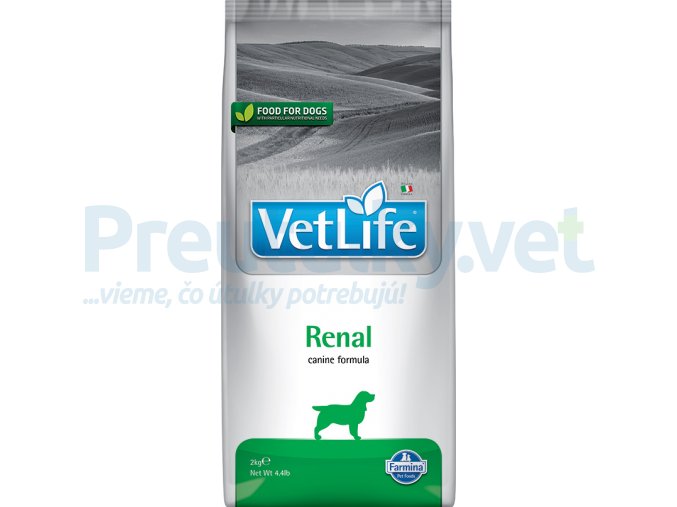 Farmina Vet Life canine 2kg RENAL [3D Front]@web