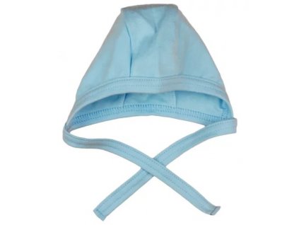 Bavlnená dojčenská čiapka modrá so zaväzovaním