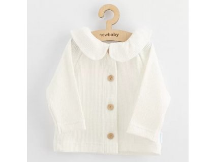 Dojčenský kabátik na gombíky New Baby Luxury clothing Laura biely