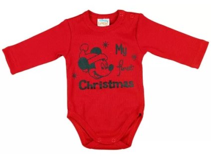ruhazat disney mickey my first christmas feliratos hosszu ujju karacsonyi baba body kombidressz (1) 11zon (1)