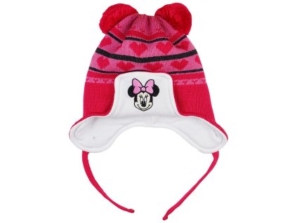 ruhazat disney minnie szivecskes kotott belelt bojtos sapka (1) 11zon