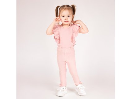 legginsy dziewczece prazek pudrowy roz nelly 56