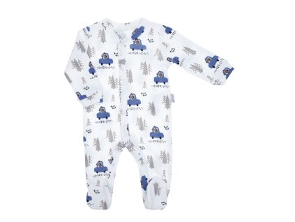 cotton sleepsuit boys forest dog muki 56 86