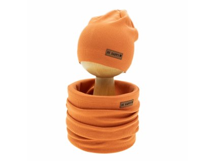 komplet czapka komin rudy 80 146