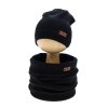 komplet czapka komin czarny 80 146