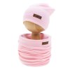 komplet czapka komin rozowy 80 146