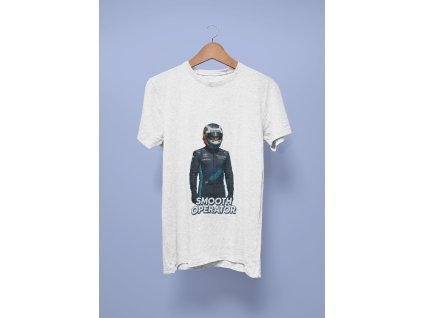 heather t shirt mockup featuring a wooden hanger and a plain backdrop 44426 r el2