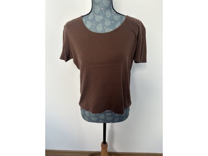 Hnědé tričko s jemným třpytem