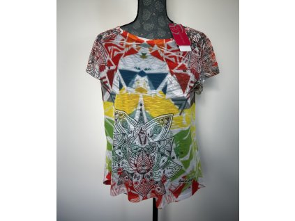 B&A by b&b project - barevné tričko s etno vzorem
