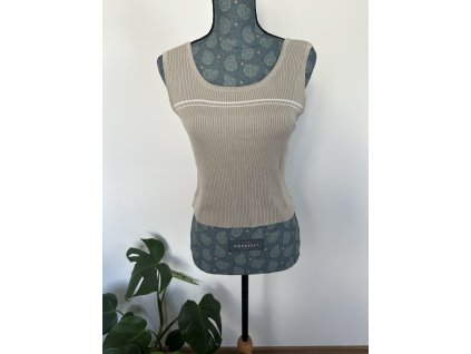 Béžové žebrované tílko G3000