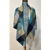 Velká trojúhelníková šála v modro-zelených tónech
