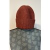 Rezavá pletená beanie čepice Gina
