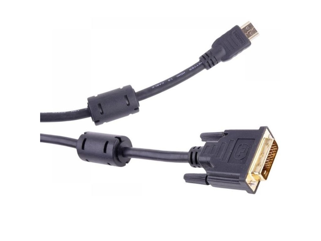 CABLETECH HDMI DVI kábel, HDMI A konektor - DVI D konektor, 3m, pozlátený, blister