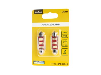 REBEL LED žiarovky T11x41mm, 12xSMD 3014, SV8,5 biela, 2ks