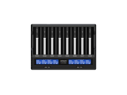 XTAR VC8S profesionálna osemkanálová inteligentná nabíjačka USB typ C