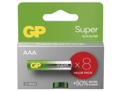 gp bateria super alkaline g tech aaa lr03 8ks