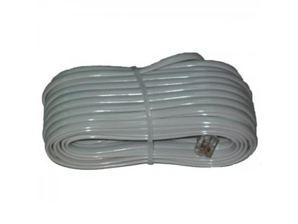 CABLETECH telefónny kábel, 6P4C konektor - 6P4C konektor, 20m, biely