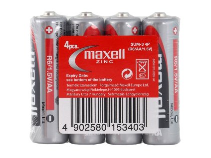 bateria maxell zinc carbon aa r6 4ks shrink