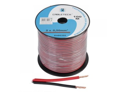 CABLETECH dvojlinka 2 x 0,5mm², čierno-červená, 100m, Cu + Al