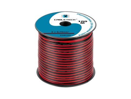 cabletech dvojlinka 2 x 0 75mm cierno cervena 100m cu al