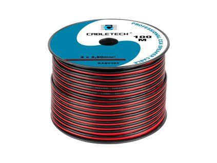 cabletech dvojlinka 2 x 2 5mm cierno cervena 100m cu al