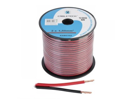 CABLETECH dvojlinka 2 x 1,5mm², čierno-červená, 100m, Cu + Al