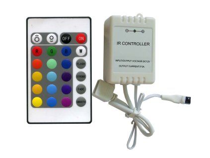 Diaľkový ovládač RGB 24 tlačitkový, 12V/ 72W/ 6A - diaľkový IR (infračervený)