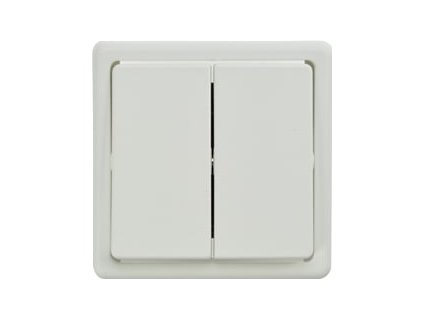 SOLIGHT dvojitý vypínač ABB Classic č. 5B, striedavý, 6 + 6, biely