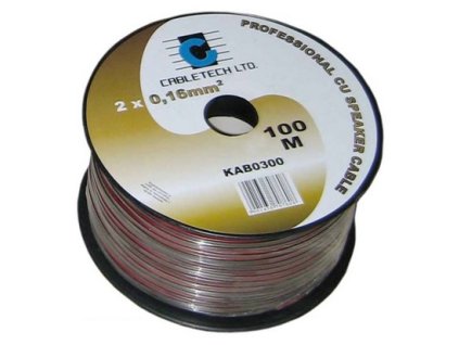 CABLETECH dvojlinka 2 x 0,16mm², čierna, 100m, Cu
