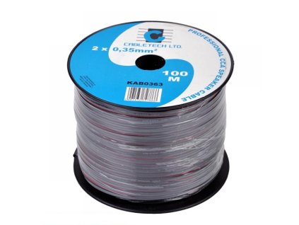 CABLETECH dvojlinka 2 x 0,35mm², čierna, 100m, Cu + Al