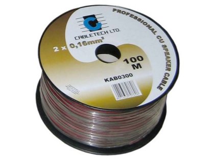 CABLETECH dvojlinka 2 x 0,75mm², čierna, 100m, Cu