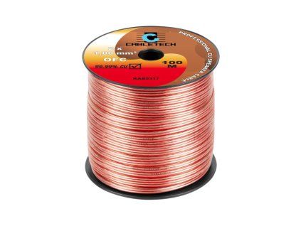 cabletech dvojlinka 2 x 1mm transparentna 100m cu ofc