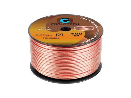 cabletech dvojlinka 2 x 2 5mm transparentna 100m cu